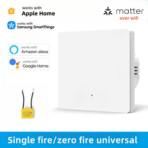 Interruptor de Luz Inteligente Zigbee / Matter, Requiere Cable Neutro o Sin Cable Neutro, Interruptor de Pared Universal de 1/2/3 Botones con Aplicación Tuya / Apple - Product Image 5