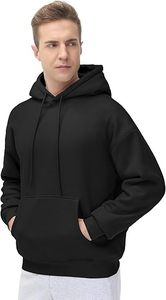 Sudaderas con capucha de forro polar, color negro, de algodón con ribetes en los puños - Product Image 3