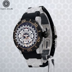Charm_Jewells Unisex Sport <b>Watch</b> Stainless Steel Case Silicone Band Analog Quartz Movement 42mm Round Dial Water Resistant - Product Image 1