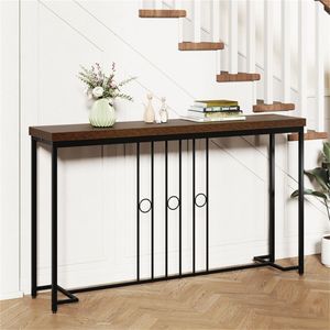 Consolle industriale stretta da 55 pollici con piano in legno rustico, capacità 175 libbre - Categoria prodotto: Consolle - Product Image 1