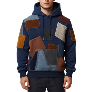 Sudadera con Capucha Premium para Hombre, Estilo Universitario, Tejido Grueso, con Parches de Chenilla en Relieve y Construcción de Felpa de Algodón de Lujo - Product Image 1