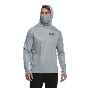 Chemise de pêche pour homme, blanche, à manches longues, à capuche, avec cache-cou, anti-transpiration, UPF50, style ajusté - Product Image 2