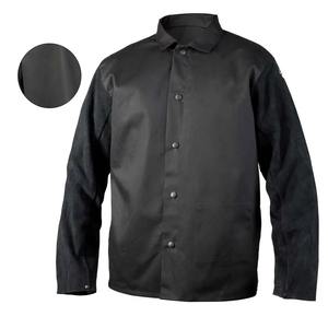 Veste longue en cuir de vachette durable et ignifuge, vêtement de soudage respirant pour les travailleurs, tablier de soudage en cuir véritable pour soudeur - Product Image 1