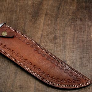 Couteau utilitaire artisanal en acier Damas, manche en bois naturel, outil de camping et d'extérieur EDC - Product Image 5