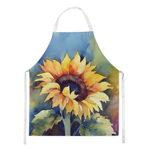 Delantal de acuarela de girasoles Multicolor grande, servidor de cocina Unisex para cocinar, manualidades para hornear, jardinería para adultos, hombres y mujeres - Product Image 1