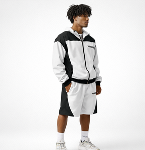 Ensemble veste coupe-vent légère et short pour homme, personnalisable en gros, tenue de sport d'extérieur, ensemble coupe-vent d'été - Product Image 3