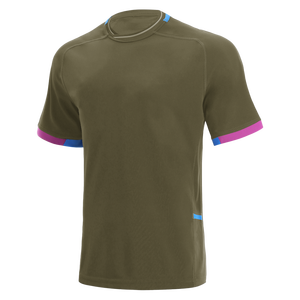 เสื้อยืดกีฬาผู้ชายสีตัดกัน แขนสั้น คอกลม สำหรับออกกำลังกาย - Product Image 1