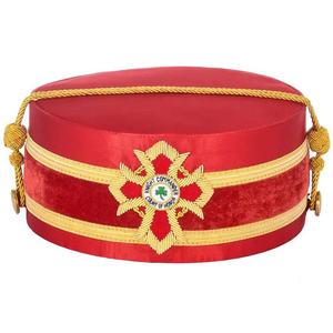 2025 New High Quality Knight Commander of the Court of Honour Scottish Rite Crown Cap Red with Gold Bullion Low MOQ Ceremonial - Product Image 5