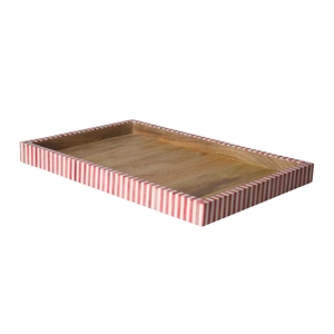 Juego de Tazón y Bandeja para Ensalada de Madera con Diseño Floral Étnico, Hecho a Mano y Decorativo, de Madera de Mango, para el Hogar - Product Image 3