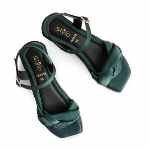 Botl Verde Sandalias de Tacón para Damas Formal FR5416 - Product Image 1