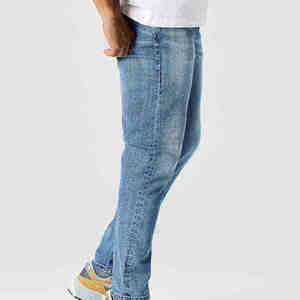 Jeans Clásicos de Pierna Recta para Hombre al por Mayor, Cómodos, Elegantes, Casuales, Duraderos, Transpirables, Pantalones de Mezclilla Estilo Urbano - Product Image 4
