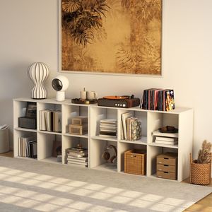 Libreria a Cubo Aperta con Pannelli Posteriori Rimovibili, Scaffale Moderno per Esposizione e Organizzazione, per Soggiorno e Camera da Letto - Product Image 4
