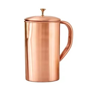 Carafe à eau en cuivre pur, pichet fait main, récipient à boisson traditionnel, maison, cuisine - Product Image 1