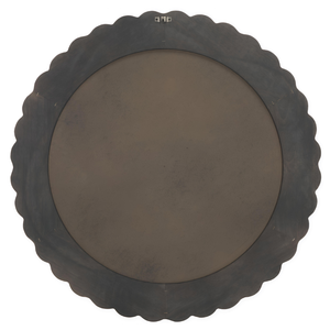 Miroir mural rond en bois sculpté avec motif floral, finition blanche, en MDF, pour dressing et salon - Product Image 6