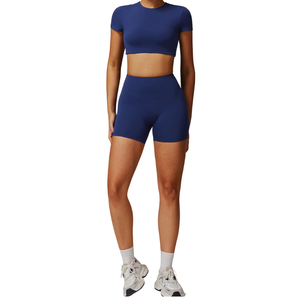 Conjuntos de Ropa Deportiva Ecológicos Personalizados para Hombre, Camiseta de Manga Larga Informal para Gimnasio y Fitness, Pantalones Cortos Deportivos, Pantalones, Tallas Grandes - Product Image 1