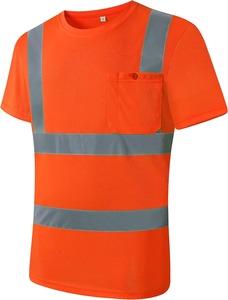 Camisa de Trabajo de Seguridad de Manga Corta Premium, Ropa Reflectante de Alta Visibilidad para Construcción, Trabajo en Carreteras, Almacenes y Uso en Exteriores - Product Image 6