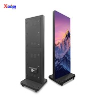 Pantalla LED Plegable X-color, Gabinete de Aluminio Fundido, Exhibición Publicitaria Portátil, Kiosco Digital con Soporte de Piso, 1080P