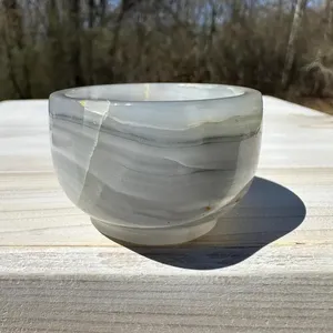 Cuenco de ónix, decoración de piedra natural, accesorio de mármol pulido de alta calidad, centro de mesa de lujo hecho a mano, precio de mayoreo moderno. - Product Image 3