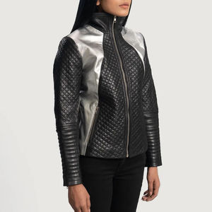 Chaqueta de Cuero Premium para Mujer, Diseño Ajustado para Uso Diario, Chaqueta de Motociclista para Exteriores, Procesamiento de Tejido, Chaquetas de Cuero al por Mayor - Product Image 2