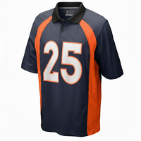 Maillot de football respirant en gros à col, impression numérique personnalisée, manches courtes, chemise de sport