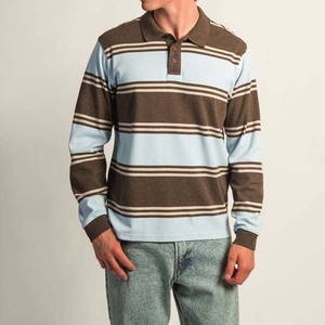 Maillot de rugby rayé surdimensionné à manches longues pour homme, personnalisé OEM ODM, respirant, séchage rapide, antibactérien, écologique, sublimé - Product Image 3