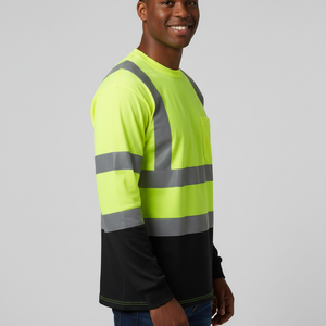 Camisetas Polo de Poliéster Personalizadas de Alta Visibilidad para Construcción Vial, con Logotipo Reflectante LED, Manga Larga, Ropa de Trabajo - Product Image 5