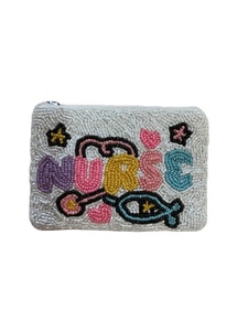 Fashionable Stylish Unique Handwork Beaded Embroidery <b>Square</b> Shape Teddy Design Coin Pouch Premium Designer Luxury Party Girl - Product Image 5