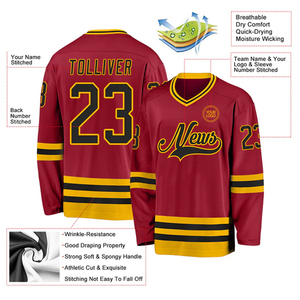 Camisetas de Hockey del Equipo de EE. UU., Ropa Deportiva Personalizada, Prendas de Hockey sobre Hielo Impresas, Poliéster/Nailon Transpirable, Cuello en V, Secado Rápido, Personalizadas - Product Image 4