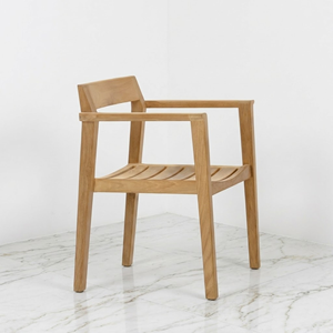 Teak <b>Outdoor</b> Armchair Minimalist <b>Stackable</b> Garden <b>Chair</b> for Resort Villa Patio Terrace and Landscape Hospitality Projects - Product Image 2