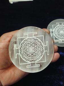 Placa de Selenita Natural para Carga de Siete Chakras, Placa de Cristal Grabada para Limpieza, Venta al por Mayor, Decoración para Altar Espiritual, Set de Regalo Coleccionable - Product Image 4
