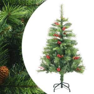 Árbol de Navidad Artificial de PVC Verde de 59.1 Pulgadas de Alto con Bisagras - Product Image 1