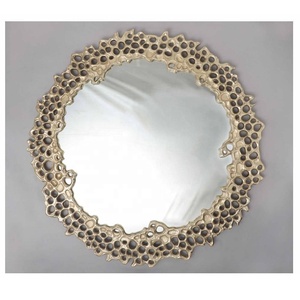 Venta caliente Espejo de pared de metal de estilo contemporáneo Marco de espejo de metal hecho a mano Espejo de pared moderno de la India en precio al por mayor - Product Image 5