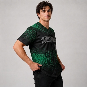 Men Women Adults Baseball <b>Shirt</b> Short <b>Polyester</b> Sublimated Full Button Sport Uniform Custom Logo Moisture-Wicking Breathable - Product Image 3