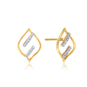 Pendientes de Diamantes de Oro Amarillo para Mujer con Doble Brillo y Corte Baguette, Minimalistas para Uso Diario - Product Image 2