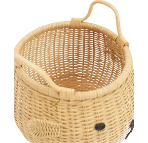 Cute <b>Large</b> Bear Rattan <b>Storage</b> <b>Basket</b> with Handles Handwoven Wicker Tall Toy Bin for Boho Neutral Kids Nursery Decor - Product Image 4