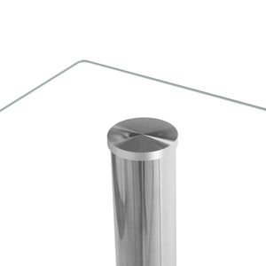 Tavolo da Pranzo in Vetro Trasparente e Ferro dal Design Semplice ed Elegante per Uso Domestico - Product Image 5