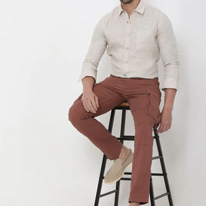 Pantalon cargo pour homme en tissu peigné 100% coton, léger, respirant, durable, écologique, style streetwear - Product Image 5