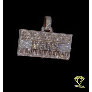 Designer Moissanite Diamond <b>Keyboard</b> Pendant 925 Sterling Silver Music Theme Luxury Statement Jewelry - Product Image 4