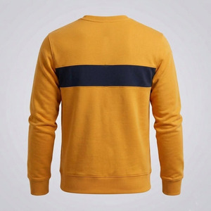 เสื้อสเวตเชิ้ตคอกลมผู้ชายแบบสั่งทำพิเศษ ผ้าฝ้ายฟลีซ ลายทางสีตัดต่อ สวมหัว สไตล์ลำลอง สตรีทแวร์ ทรงเข้ารูป เหมาะสำหรับออกกำลังกาย - Product Image 3