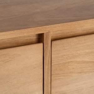 Meuble de salon et de salle à manger moderne, modulaire, écologique, en bois massif, 2 portes, 3 étagères, buffet de rangement, artisanat Manish Art - Product Image 4