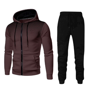 ชุดวอร์มเบอร์กันดีคุณภาพสูงแบบซิปเต็มตัว ชุดคู่รักลายจุด เสื้อฮู้ดดี้และกางเกงจ็อกเกอร์ - ชุดลำลองสองชิ้นสำหรับเล่นกีฬา - Product Image 6