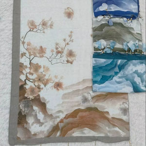 2026 Elegant Floral Print Cotton <b>Hijab</b> Set - Lightweight Summer Scarf with Tassels, Shimmer Finish, & Multi-Color Rose Patterns - Product Image 1