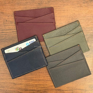 Porte-cartes d'identité en cuir recyclé de luxe en gros Portefeuille Fermeture à glissière Pince à billets mince Titulaire de la carte de crédit Lettre de type ouvert - Product Image 6