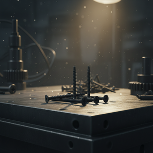 Tornillo para paneles de yeso PDC de 9 pulgadas, clase 8.8, acero al carbono/acero inoxidable, rosca estándar, punta de taladro, autorroscante, cabeza plana/corneta - Product Image 1