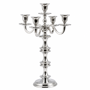 Elegant 3-Arm Metal Candelabra <b>Silver</b> Candle Holder Tall Vintage Wedding Centerpiece Tabletop Antique Style <b>Candlestick</b> Stand - Product Image 4