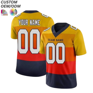 Tenues de football américain personnalisées et uniformes 7v7 - Manches courtes, 100% polyester, impression par sublimation, grandes tailles, vente en gros directe d'usine - Product Image 3