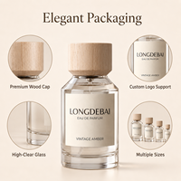 Flacon de parfum en verre écologique professionnel de niche, 30 ml, 50 ml, 100 ml, avec base lourde et bouchon en bois
