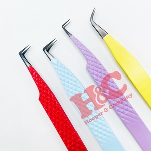 แหนบต่อขนตาแบบใหม่ 90 องศา แหนบต่อขนตาแบบวอลลุ่ม ปลายแหลมสีทอง ทำจากสแตนเลส ใช้งานได้ยาวนาน - Product Image 1