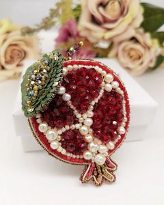 Handmade Embroidery Beaded Brooch with Intricate Beadwork Elegant Fashion Pin - Product Image 4