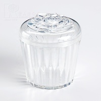 Boîte d'emballage en plastique PS transparent recyclable de qualité alimentaire, style muffin Kwang Hsieh Flower, avec couvercle et logo personnalisé pour chewing-gum